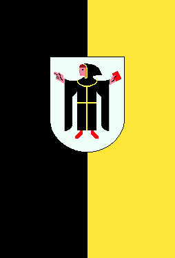 Hochkantflagge M&uuml;nchen mit Wappen