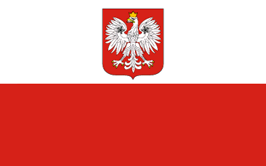 Flagge Polen mit Staatswappen